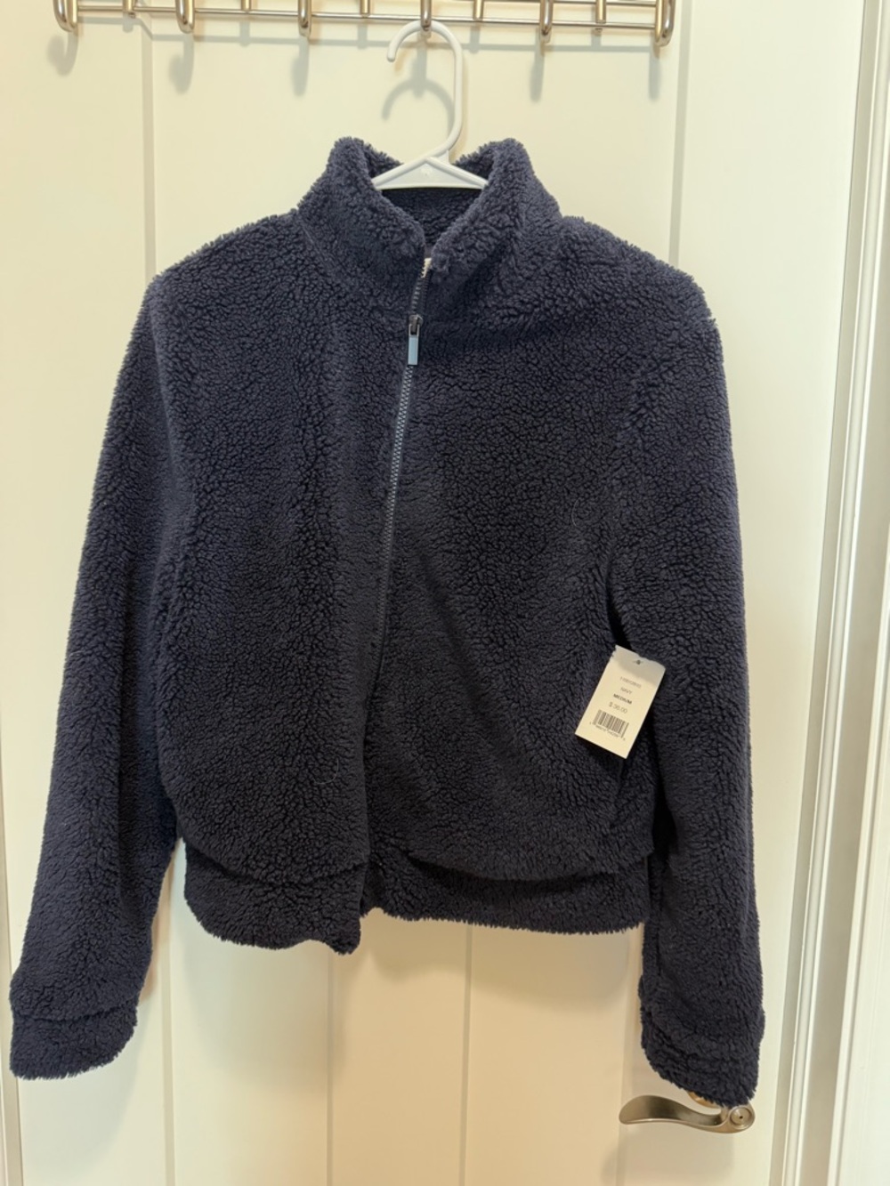 Daily Thread Plush Sherpa Zip-Up Jacket - Navy Blue